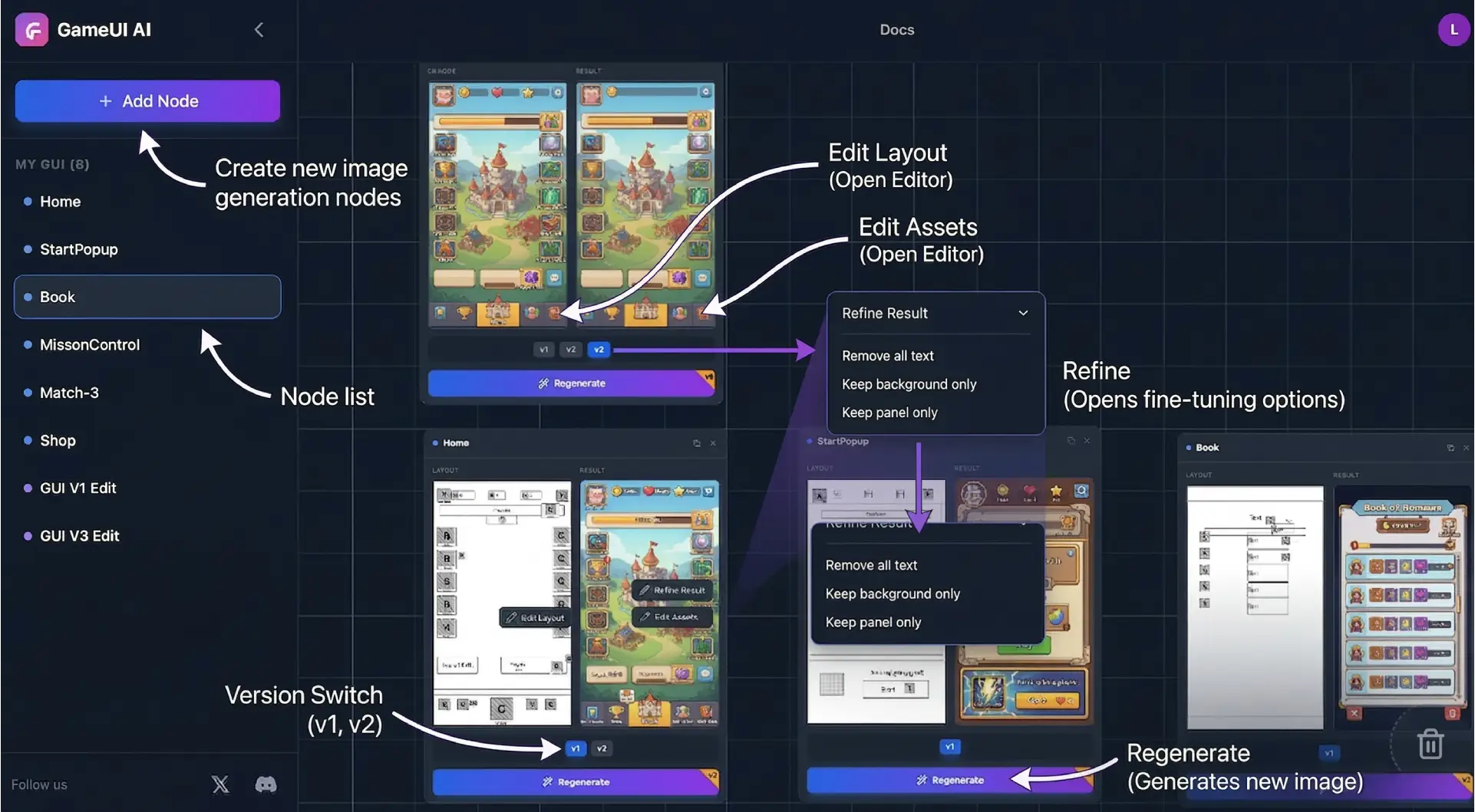 Generated result preview